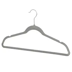 100PCS Gray Velvet Clothes Hangers Durable Plastic Hanger Suit/Shirt/Pants Hangers