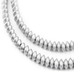 The Bead Chest Silver Bicone Natural Wood Beads (5x8mm): Organic Eco-Friendly Wooden Bead Strand for DIY Jewelry, Crafts, Necklace and Bracelet Making