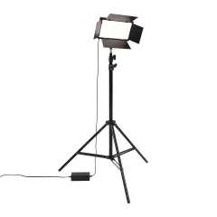 Acurit Colorview Lux Artist Studio Light - Adjustable Photography Lighting Kit 3 Color Temps, 4 Metal Barn Doors, 4160 Lumens LED - Remote Control, AC Power Supply, 6'6" Light Stand Included