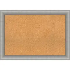 Elegant Framed Corkboard, Natural Cork Elegant Pewter