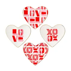 XOXO Heart Plate - Set of 4