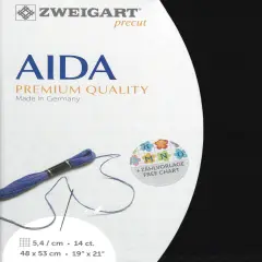 Precut Zweigart Stern-Aida 14 count Black