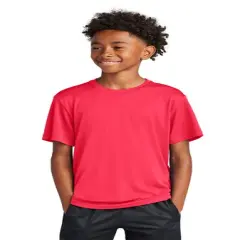 Sport-Tek&reg; Youth Crewneck PosiCharge Competitor Short Sleeve Tee Hot coral