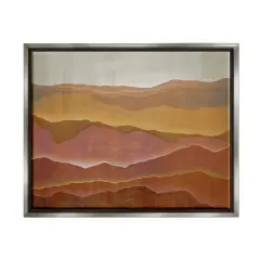 Stupell Industries Desert Landscape Mountain Range Framed Floater Canvas Wall Art Gray Floater Frame