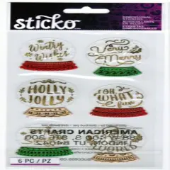 Sticko Snowglobe Sentiments Dimensional Stickers