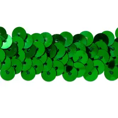 20 yards of 2 Row 7/8" Metallic Stretch Sequin Trim | 20 yard cut Green