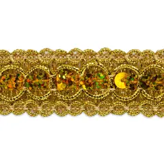 20 yards of Trish Sequin Metallic Braid Trim | 20 yard cut Gold