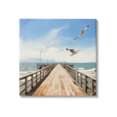 Stupell Industries Seagulls over Pier Canvas Wall Art