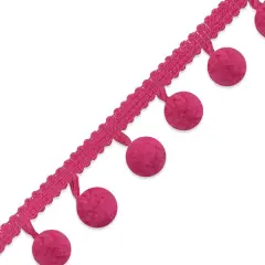 10 yards of 3/8" Pom Fringe Trim | 10 yard cut Fuchsia