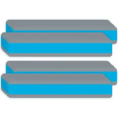Double Wide Sentence Strip Reading Guide, 1-1/4" x 7-1/4", Blue, 12 Per Pack, 2 Packs