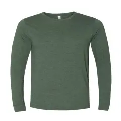 BELLA + CANVAS&reg; Heather CVC Crewneck Long Sleeve Tee Heather forest