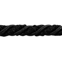 10 yards of Sylvia 1/4" Decorative Cord Trim | 10 yard cut Black