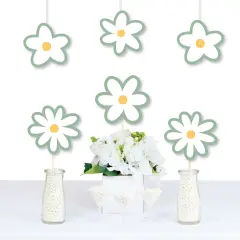 Big Dot of Happiness Sage Green Daisy Flowers - Decorations DIY Floral Party Essentials - Set of 20