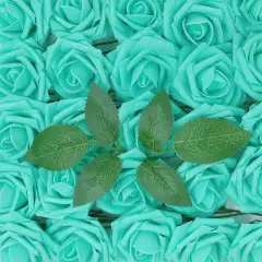 Wrapables Artificial Rose Flower, Real Touch Flowers for DIY Wedding Bouquets and Centerpieces Aquamarine