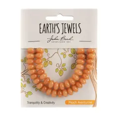 Earth&rsquo;s Jewels Semi-Precious Rondelle Peach Aventurine Natural