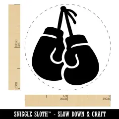 Pair of Boxing Gloves Hanging Self-Inking Rubber Stamp Ink Stamper for Stamping Crafting Planners Blue