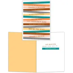 Color Labels- Boxed Blank Thank You Cards -15 Cards & Envelopes