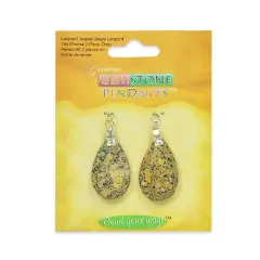 6 Packs of Leopard Jasper Drop Pendants - 18x30mm - 2 pcs.