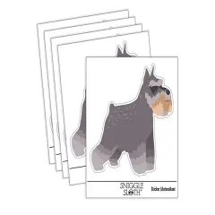 Miniature Schnauzer Dog Solid Waterproof Vinyl Phone Tablet Laptop Water Bottle Sticker Set - 5 Pack