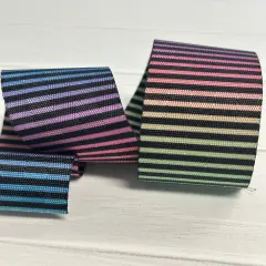 Pastel Horizontal Rainbow Stripe 1.5&rdquo; Seatbelt Webbing