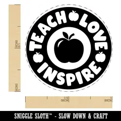 Teach Love Inspire Self-Inking Rubber Stamp Ink Stamper for Stamping Crafting Planners Green