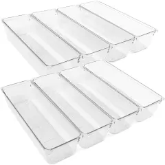 8Pcs Clear Plastic Drawer Organizers Storage Tray