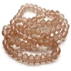 82 6mm Pink Glass Faceted Round Beads
