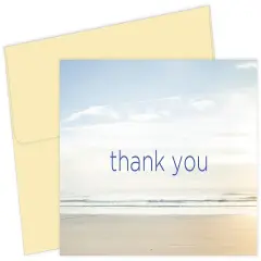 Great Papers! Thank You Note Card and Ivory Envelope, Serene Beach, 4.75" x 3.375"(folded), 50 count