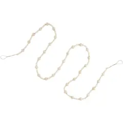 Northlight 6' Cream Wooden Beads Christmas Garland, Unlit Ivory