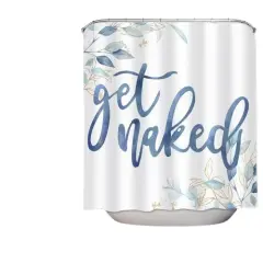 Kitcheniva "Get Naked" Printed Bathroom Shower Curtain