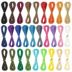 35 Colors 1 mm Waxed Polyester Cord Bracelet Cord Wax Coated Thread for Jewelry Making Waxed String for Bracelet Making10m for Each Color