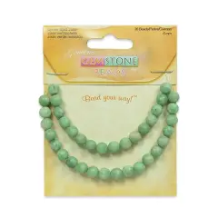 6 Packs of Spotted Jade Beads - Green - 6mm - 36 pcs.