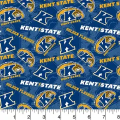 Sykel Enterprises-Kent State University Cotton Fabric-Kent State Golden Flashes Tone On Tone Cotton Quilting Fabric