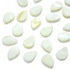 6 Packs of Teardrop Tinted Shell Beads - Natural - 2 x 8" Strand