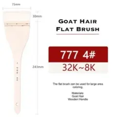 ZY Tang Handmade Chinese Calligraphy Flat Brush, Goat Hair, Watercolor Painting Brush