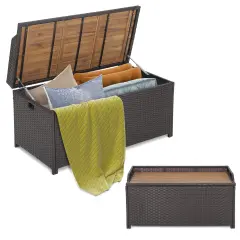 45 Gallon Outdoor Storage Box Bench with Zippered Liner