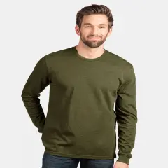 Next Level&reg; CVC Long Sleeve Crewneck T-Shirt Military green