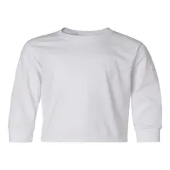 JERZEES&reg; Dri-Power Youth Crew Neck Long Sleeve T-Shirt White