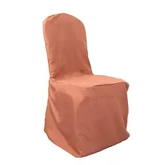 Set of 12 Polyester Banquet Chair Covers for Wedding Decor Terracotta