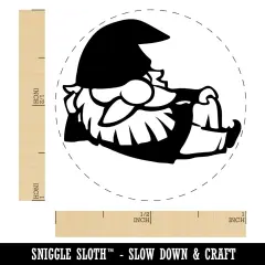 Sexy Lounging Garden Gnome Self-Inking Rubber Stamp for Stamping Crafting Planners Black