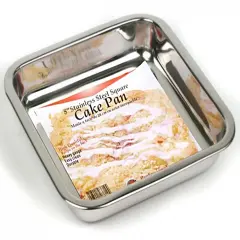 Stainless Steel Square Cake Pan w/ Mirror Finish