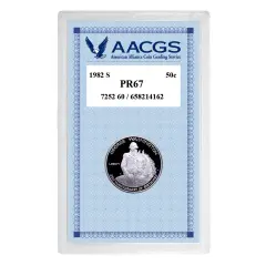 1982S Washington Commemorative Silver Half Dollar Graded PR67 Proof