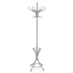 Wooden Freestanding Hat Coat Rack with Umbrella Stand Perfect for Any Room Grey