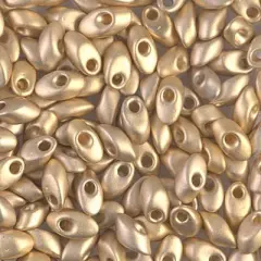 Miyuki Long Magatamas 4x7mm, Matte 24kt Gold Light Plated, LMA-193F, 8.5 grams