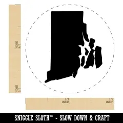 Rhode Island State Silhouette Self-Inking Rubber Stamp for Stamping Crafting Planners Dry Pad