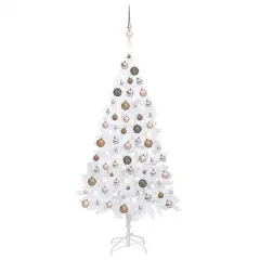 Artificial Christmas Tree with LEDs and Ball Set White