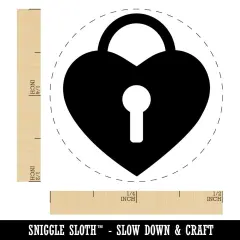 Heart Lock Key Self-Inking Rubber Stamp Ink Stamper for Stamping Crafting Planners Dry Pad