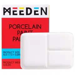 MEEDEN Ceramic Artist Paint Palette, Rectangle Porcelain Watercolor Palette, 10'' &times; 7'' Ceramic Mixing Tray for Gouache, Watercolor, Acrylic Painting