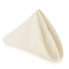 1 Dozen Polyester Cloth Napkins for Wedding Dinner Tables Ivory