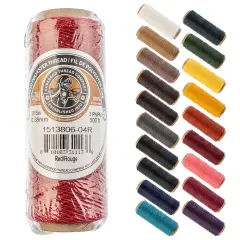 Gudebrod 0.015" Waxed Polyester Thread 500ft | Made In USA Red